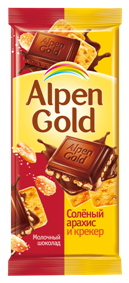 Шоколад Alpen Gold солёный арахис и крекер 85 г