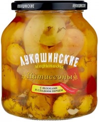 Патиссоны с яблоками и сладким перцем ЛУКАШИНСКИЕ стеклянная банка 670 г
