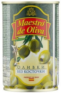 Оливки зеленые без косточки 300 г