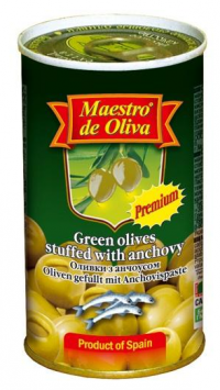 Оливки зеленые с анчоусом 300 г