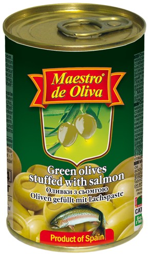 Оливки зеленые с семгой 300 г