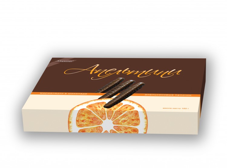 Мармелад в шоколаде Апельсиновые палочки Апельтини 160 г Ударница