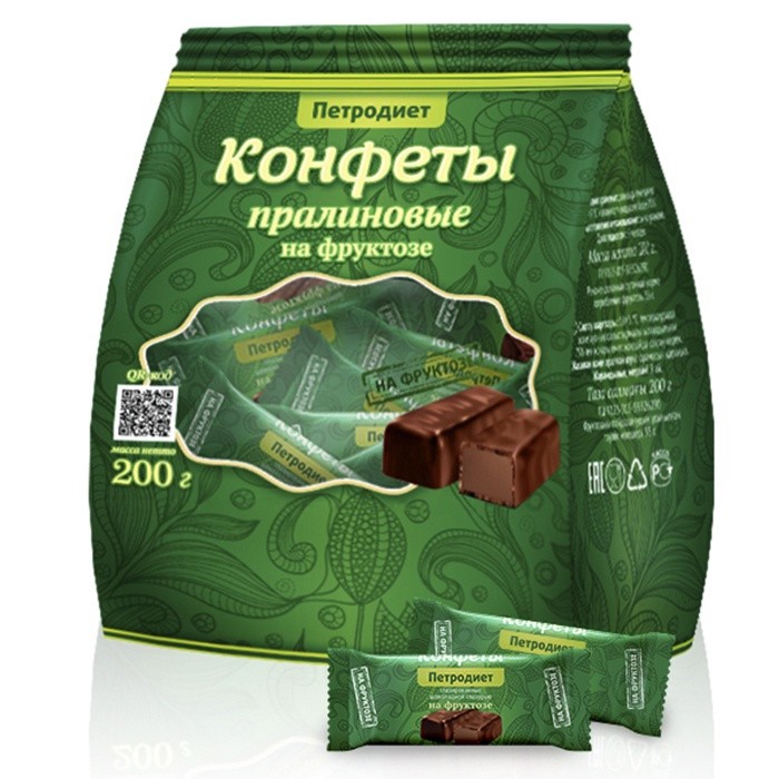 Пралиновые на фруктозе 200 г