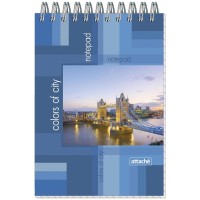 Блокнот А6*40л,на спирали,.Attache Бизнес,клетка