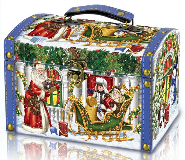 Нов.подарок Сундук Гирлянда 800гр