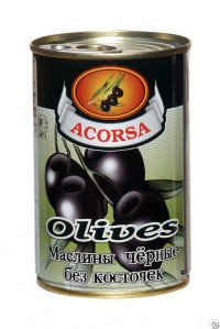 Маслины черные без косточки Acorsa 300 г