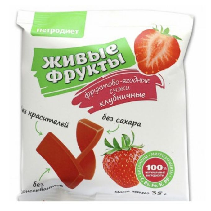 Пастилки живые фрукты клубника 35 г