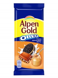 Шоколад Alpen Gold с печеньем Оreo со вкусом арахисовой пасты 95 г 