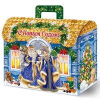 Нов.подарок Сундук синие узоры 1000гр Нов.подарок Сундук синие узоры 1000гр