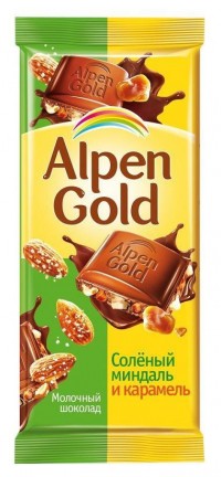 Шоколад Alpen gold Соленый миндаль и карамель 85 г
